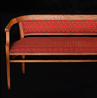 Upholstered bentwood settee